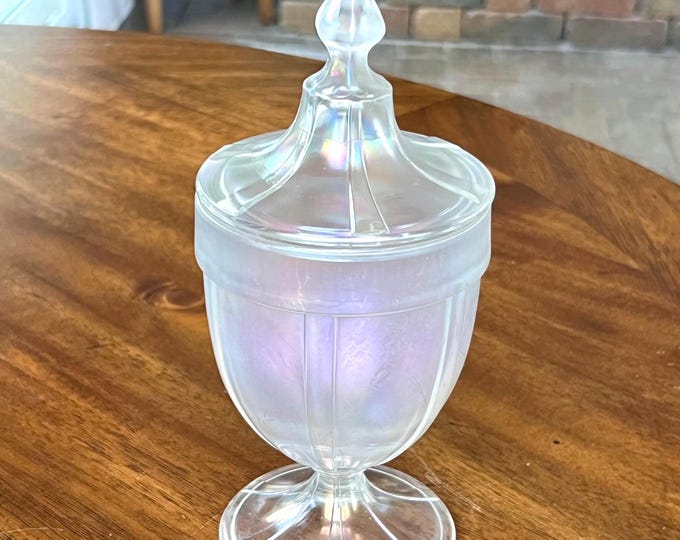 1920’s Fenton Stretch Opalescent Candy Dish With Lid - Etsy