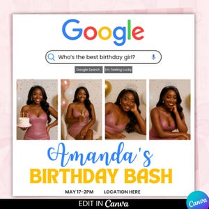 Birthday Flyer, Birthday Flyer Girl, Google Birthday Flyer, CEO Happy Birthday Flyer, Birthday Party Invitation, Birthday Girl Invitation