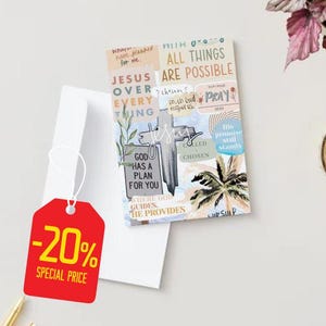 Tarjeta de felicitación cristiana con cita inspiradora del Salmo 46:5, impresión digital, tarjeta de amistad y aliento de fe con el perdón de Dios.