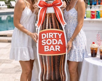 Skylt för smutsig läskbar 90 cm | Läskflaska-festrekvisita | Läskbardekor | Möhippa-dekor | Poolparty-skylt | Baruppsättning | Foto