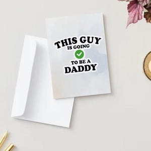 Celebre su llegada a la paternidad con una dulce tarjeta de anuncio de embarazo: descarga instantánea, impresión en casa. Tarjeta de felicitación para su esposo.