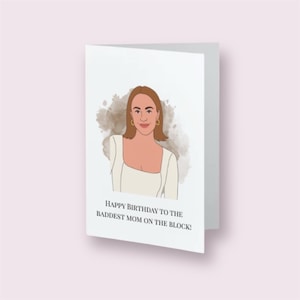 Cartão de aniversário engraçado para mãe | A mãe mais malvada do pedaço | Cartão de felicitações com humor suburbano sarcástico | Presente de aniversário para uma mãe atraente