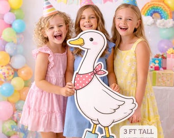 Accesorio para fotos de fiesta de ganso gracioso, recorte de cartón de 90 cm, decoración divertida para fiestas de cumpleaños, accesorio para fotomatón de cumpleaños infantil, ganso suelto