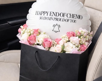 Ende des Chemoballons, Happy End des Chemogeschenks, So verdammt stolz auf Sie Ballon, Chemoglocke, die Feier klingelt, Krebsüberlebender Ballon