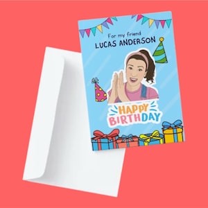 Carte d'anniversaire numérique personnalisée pour Mme Rachel | Impression à domicile | Prénom personnalisé | Délai d'exécution de 24 heures | Conception Garçon Fille