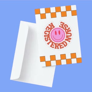 Celebre su primer trabajo como enfermera con una tarjeta de felicitación imprimible: regalo de graduación, felicitaciones para recién graduadas. Descarga instantánea para futuras enfermeras registradas.