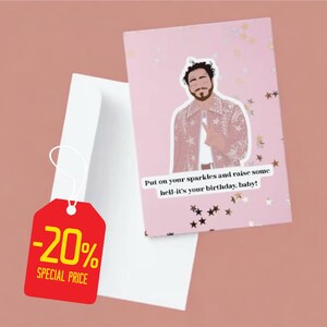 Cowboy Post Malone Geburtstagskarte | Sofortige druckbare alles Gute zum Geburtstag Karte | Posty Theme Digital Download | Nur für den persönlichen Gebrauch | Unikat Post