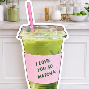 Matcha Party Decor Kit, Matcha Bar Setup, 3 Ft Matcha Prop, Drink Station Sign, Girls Night Party Decor, Pilates Party Theme, Birthday Decor image 2