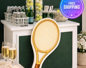 Tennis Party Photo Prop 3 FT | Tennis Theme Party Decor | Country Club Bridal Shower | Preppy Tennis Bachelorette | Large Cardboard Cutout