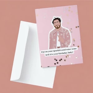 d'anniversaire de cow-boy post Malone | Carte de joyeux anniversaire imprimable instantanée | Thème Posty en téléchargement numérique | Usage personnel uniquement | Article unique
