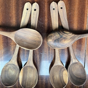 Handmade Walnut Cooking Spoon: Long Handle Wooden Utensil
