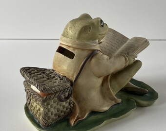 Vintage Beatrix Potter Mr. Jeremy Fisher Frog Coin Bank: Ceramic