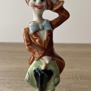 Vintage Porcelain Clown Figurine by Peter John | Made in London, England | Collectible Clown Statue | Circus Decor | Rare Figurine