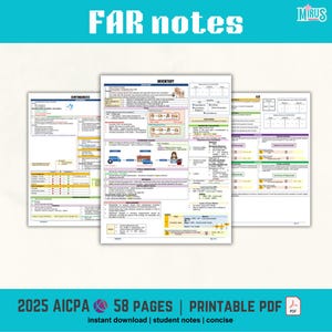 Appunti per studenti dell'esame CPA FAR / PDF stampabile / Evoluzione AICPA 2025 / Note riassuntive