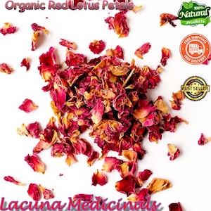 Pétalas de Rosa Vermelha, Pétalas de Rosa Vermelha Secas Orgânicas, Rosa centifolia, Ervas para Feitiços, Rituais, Bruxaria, Desidratadas Frescas