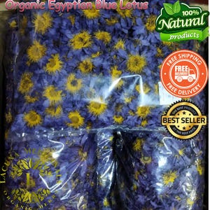 Egyptian Blue Lotus Flowers 100 Grams , Freshly Made To Orders, Whole Flowers, Meditation Tea, Premium Blue Lotus Flowers, Chakra Lotus