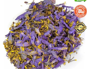 Crushed Egyptian Blue Lotus Flowers | Nymphaea Caerulea | Dried Lotus Petals