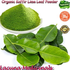 Organic Kaffir Lime Leaf Powder, Citrus hystrix Extract, Makrut lime, Freshly Made, Organic WildCrafted