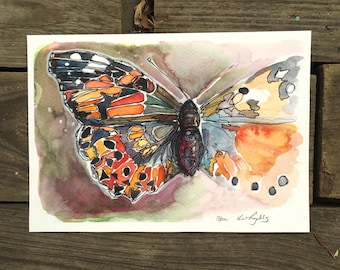 Butterfly Watercolor Fine Art Print Kat Ryalls watercolor painting Home Decor