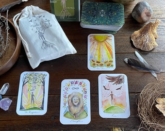 MINI! Roots & Wings Oracle Deck 63 2.25x3.5" cards by Kat Ryalls mini oracle card deck | Tarot Cards | Tarot Card Deck