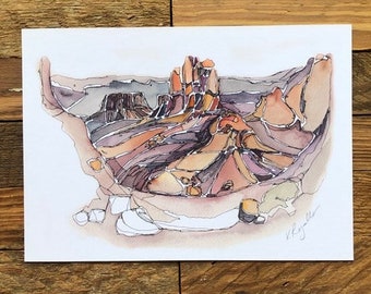 Arches National Park Desert Watercolor Print Utah