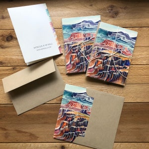 Canyonlands ensemble de 4 cartes de notes vierges, cartes de vœux à l’aquarelle du parc national A1 cartes vierges, désert de l’Utah, Arizona, papier recyclé