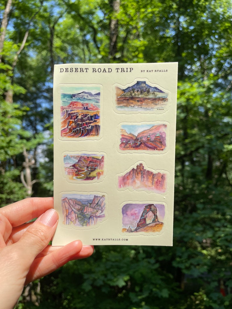 Desert Landscapes Sticker Sheet 4x6 Vinyl Decals Etsy