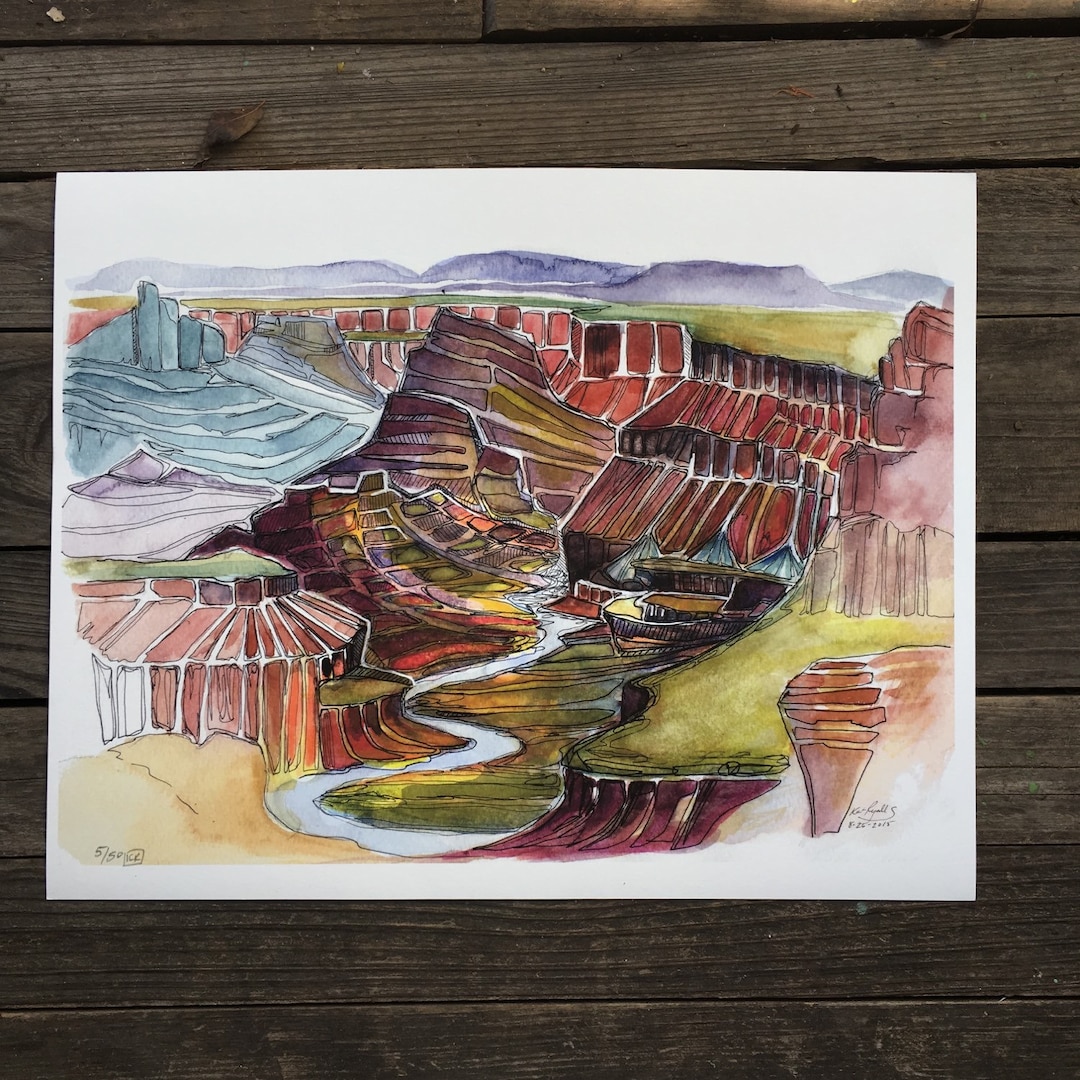 Grand Canyon National Park Watercolor Art Print Nature Art Kat Ryalls ...