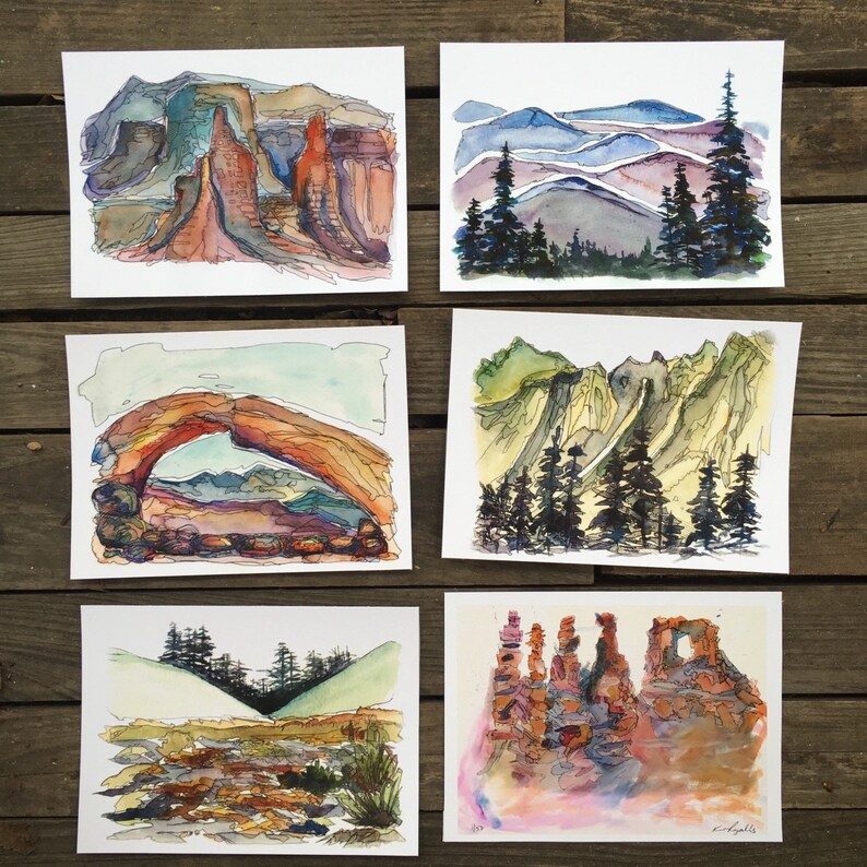 Blue Ridge Mountains North Carolina Watercolor Painting Etsy