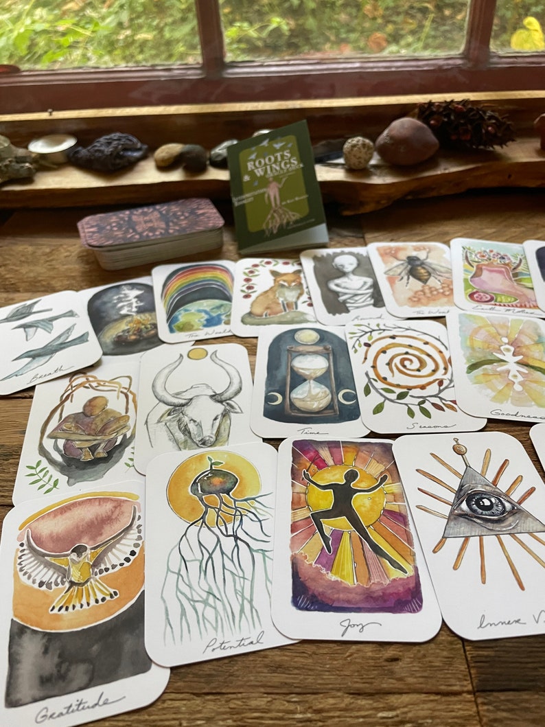 MINI! Roots & Wings Oracle Deck 63 2.25x3.5' cards by Kat Ryalls mini oracle card deck | Tarot Cards | Tarot Card Deck 