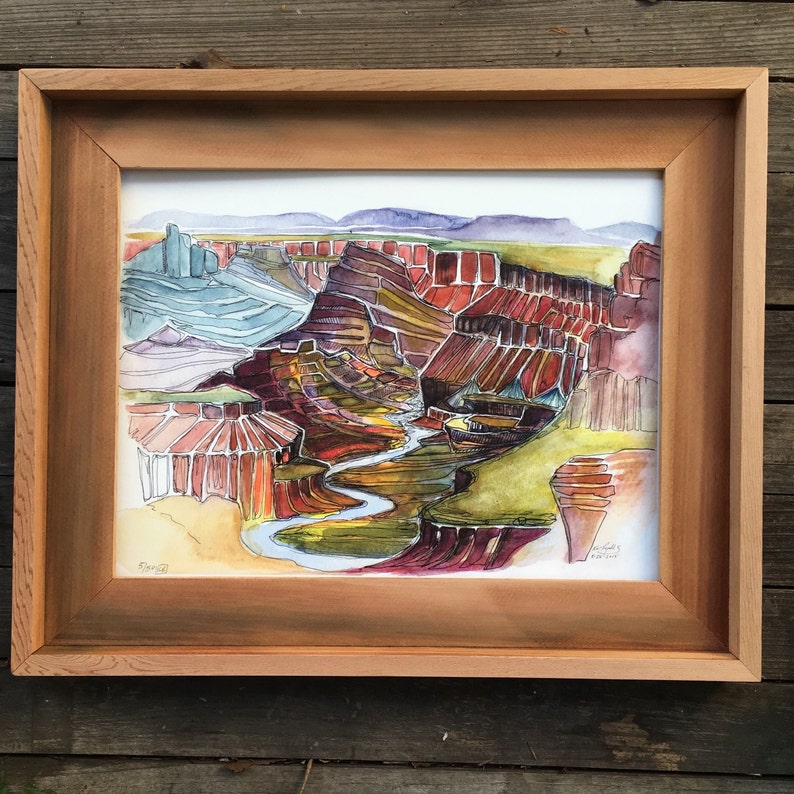 Grand Canyon National Park Watercolor Art Print Nature Art Kat Ryalls ...