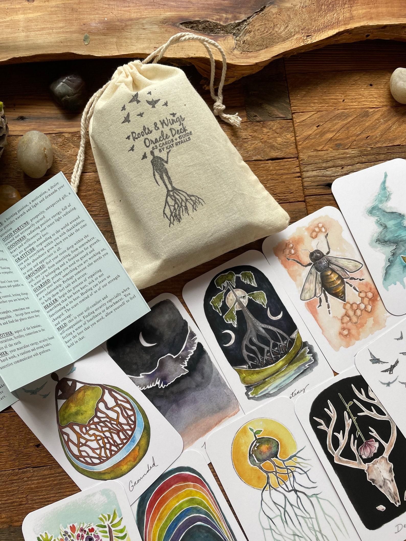 Kat Roots Roots & Wings Oracle Deck 63 Cards by Kat Ryalls Oracle Card - Etsy
