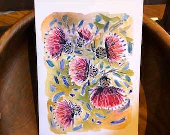 Thistle Watercolor Art Print, Modern Floral Fine Art