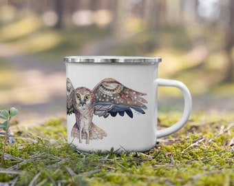 Grandfather Mountain, Northern Saw-whet owl Enamel Mug