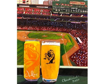 Julius IPA by Tree House Brewing at Fenway Park, Massachusetts Craft Beer Gift for Him, MLB, Baseball & Beer Man Cave Wall Decor, Beer Art