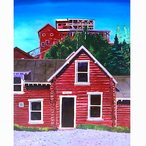 Kennecott Mine Office Building Painting, Scott Clendaniel, Alaska Painting, McCarthy, Copper Mining History, Alaskan Artist, National Park