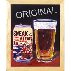 Sneak Attack Saison, 21st Amendment Brewery, San Fransisco, California Beer Poster, Food Painting, 21st Birthday Gift for Him, Bar Beer Art
