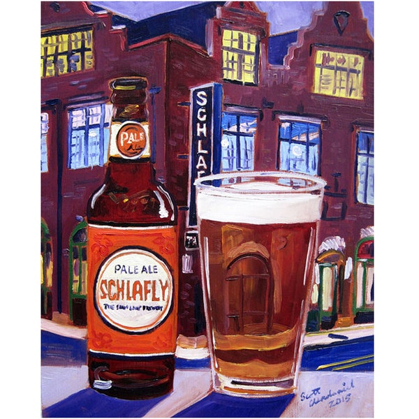 Schlafly Pale Ale, The Saint Louis Brewery, Missouri Brewery Poster, St. Louis Beer, Bar Art, Gift for Brother, Alcohol Decor, Art for Men