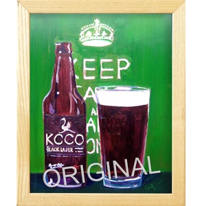 KCCO, Keep Calm and Chive On, Anniversary Gift for Husband, Man Cave Beer Poster, Beer Painting, Beer Art for Men, Bar Art, KCCO Black Lager