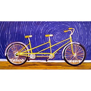 Tandem Bike Painting, Wedding Gift, Anniversary Gift, Bicycle Built for Two, Gift for Couple, Gift for Parents, Vintage Schwinn, Love Art