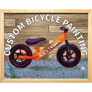 Custom Bike Painting, Best Friend Gift, Painting Commission, Personalized Bicycle Gift for Him or Her, Cyclist Tandem Bike Anniversary Gift