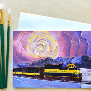 Alaska Railroad Greeting Card, 7"x5", Blank Inside, with Envelope