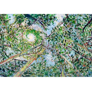View from a Hammock Painting, Trees Painting, Living Room Painting, Alaska Wedding Gift, Housewarming Gift, Forest Art, Alaskan Artist