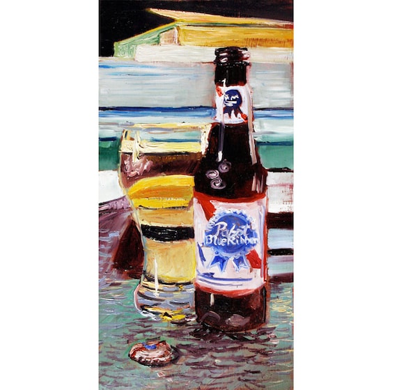 PBR Art, Pabst Blue Ribbon, Jubiläumsgeschenk für Freund, 21