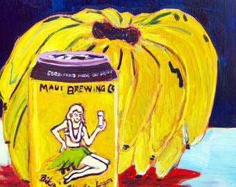 マウイ ブリューイング ビールの絵画、ビキニ ブロンド ラガー