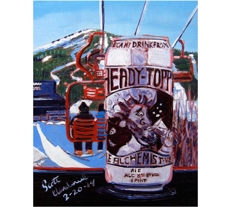 Heady Topper Beer Gift for Boyfriend Ski Art Vermont Craft Etsy