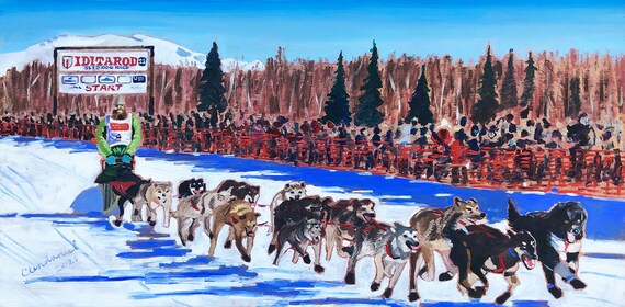 アラスカ州ウィローでアイディタロッド・トレイル犬ぞりレースが