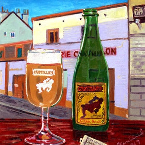 Cantillon Classic Gueuze, Belgian Beer Art, Brasserie Cantillon, Lambic Beer, Belgium Brewery Painting, Craft Beer Gift, Sour Beer, Bar Art image 2