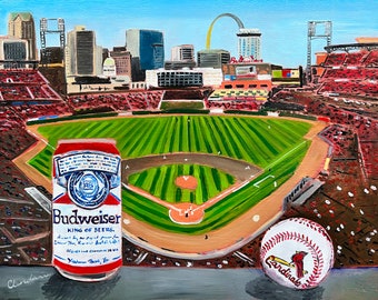 Budweiser Beer at St. Louis Cardinals Busch Baseball Stadium Print, by Scott Clendaniel