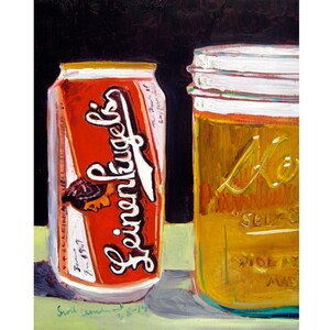 Leinenkugel's Original, Wisconsin Bier Kunst, Biertrinker Geschenke, Bar Kunst, Küche Pint Glas Kunst, Geschenk für Bruder, Kunst für Männer, Geschenk für Ihn